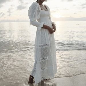 Waimari White Smocked Dress